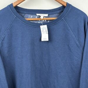 NWT Maurices Women’s Sweatshirt Blue Large Lightweight Striped Elbow Crewneck